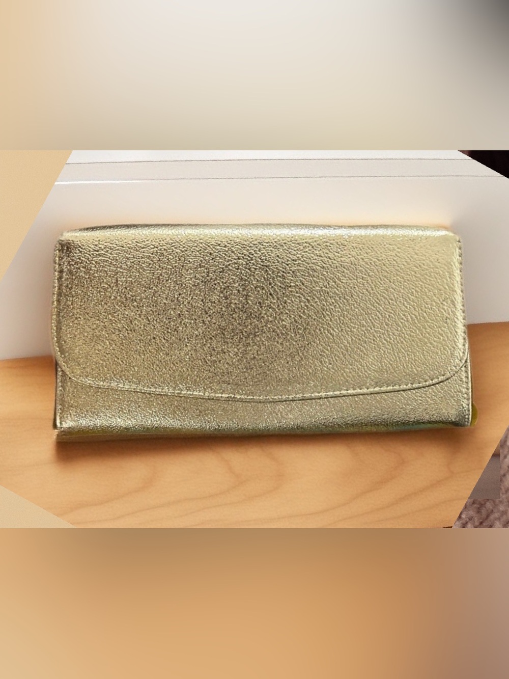 Metallic Gold Folded Clutch